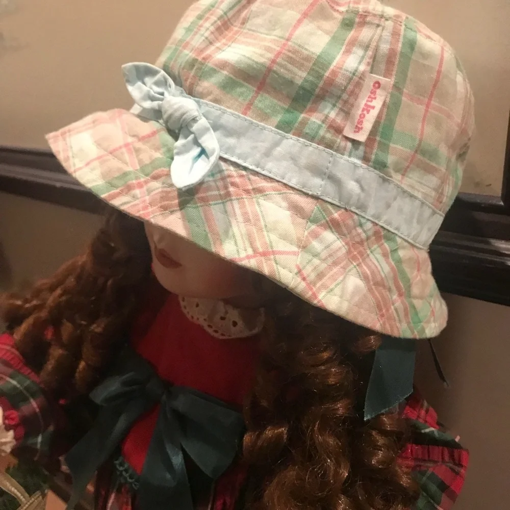 Oshkosh Baby Plaid Bow bucket hat